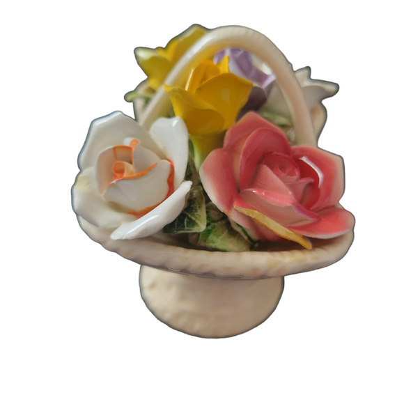 Ceramic Flower Basket Signed Japan Wicker looking Basket Excellent condition - Picture 4 of 8